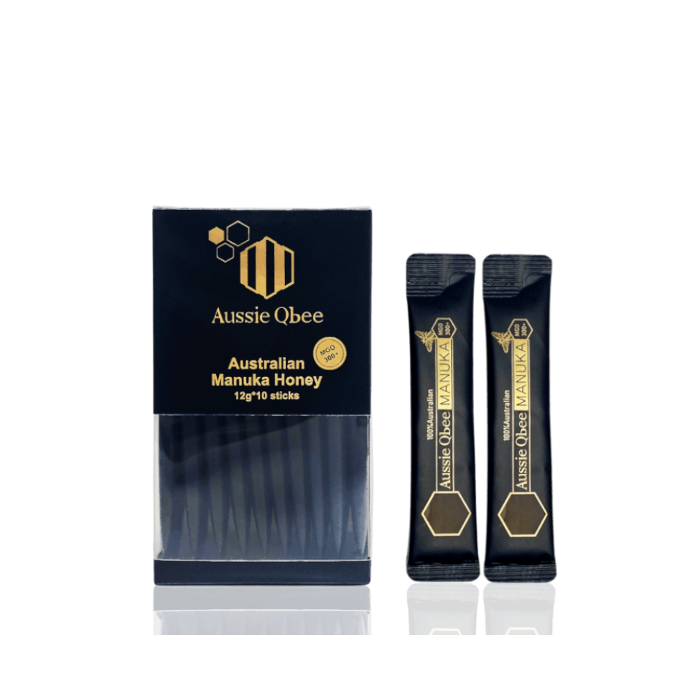 Manuka Honey MGO 300+ 360g packaging with individual sachets for convenient consumption.