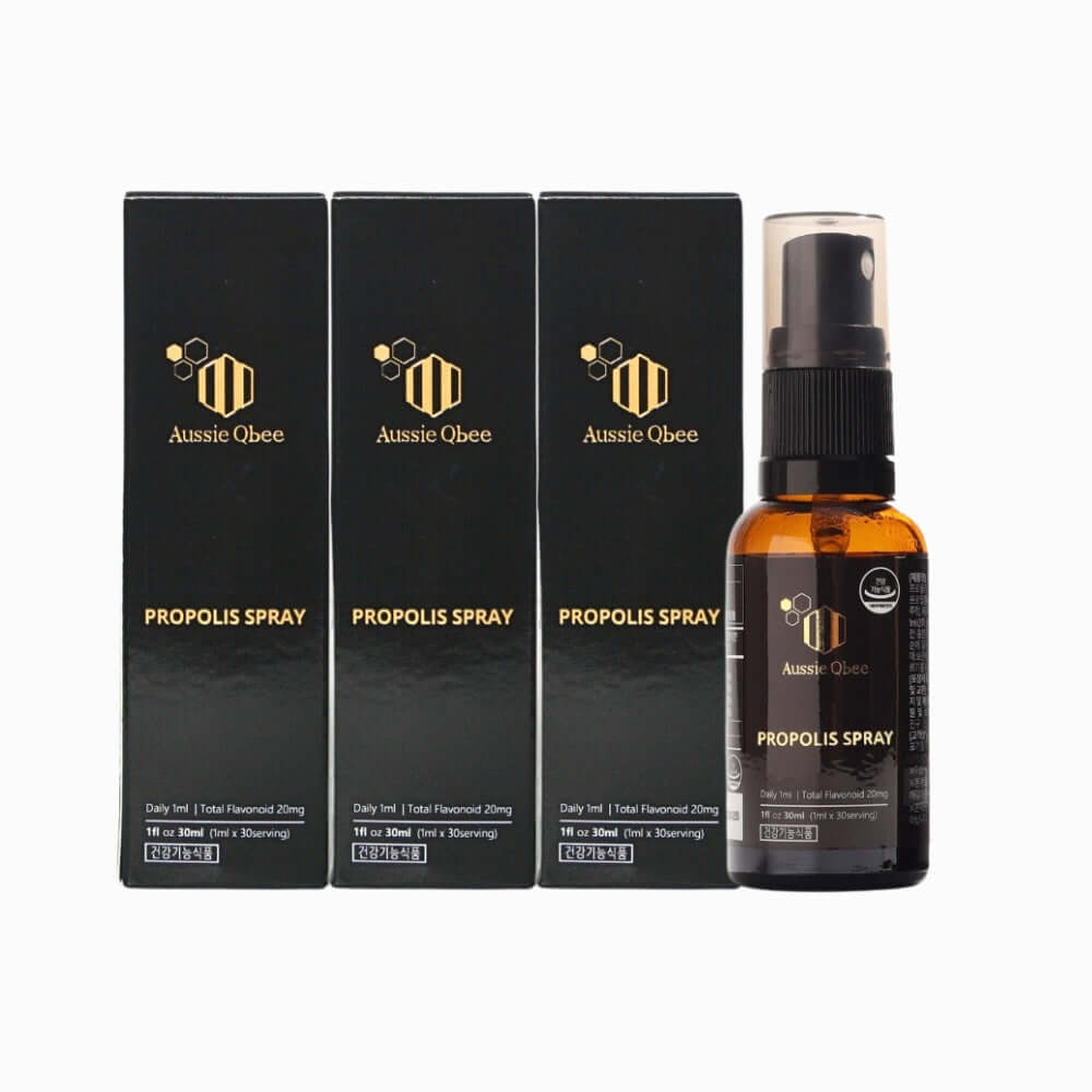 Propolis Spray with Manuka Honey MGO 600+ three package boxes and a bottle